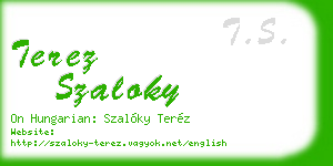 terez szaloky business card